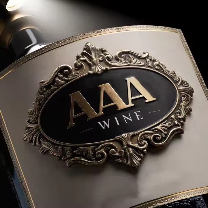 Custom gold rose metal sticker for champagne bottle branding