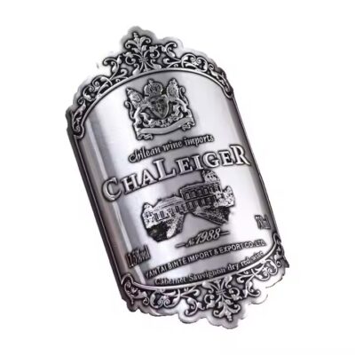 Custom Fancy Metal Whiskey Bottle Label