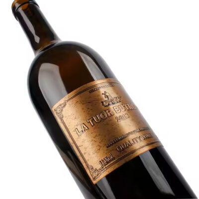 Classic custom metal adhesive label for wine bottles
