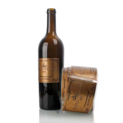 Classic custom metal adhesive label for wine bottles