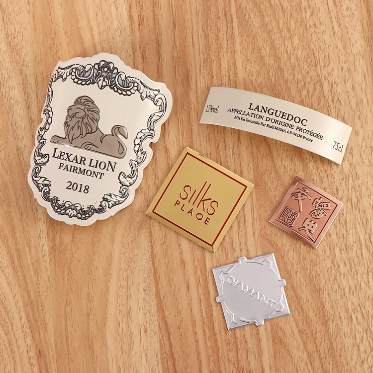 Custom vintage metal label for glass perfume bottle