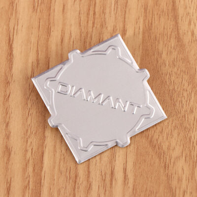 Custom vintage metal label for glass perfume bottle