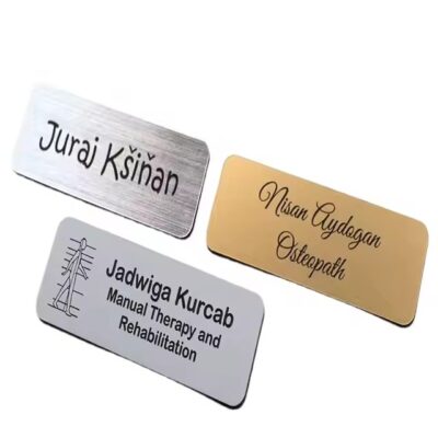 Custom brand engraved stainless steel label with logo