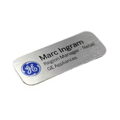 Custom brand engraved stainless steel label with logo