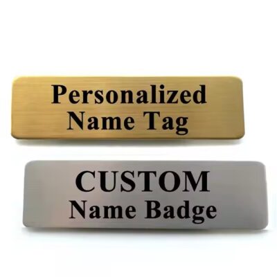 Custom brand engraved stainless steel label with logo