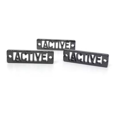 Custom engraved metal clothing brand logo label