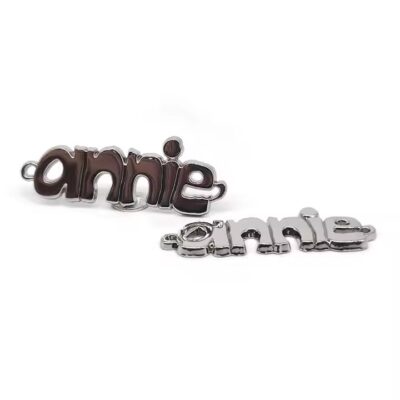 Custom engraved metal clothing brand logo label