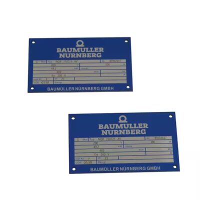 Custom-sized industrial metal tag for equipment labeling
