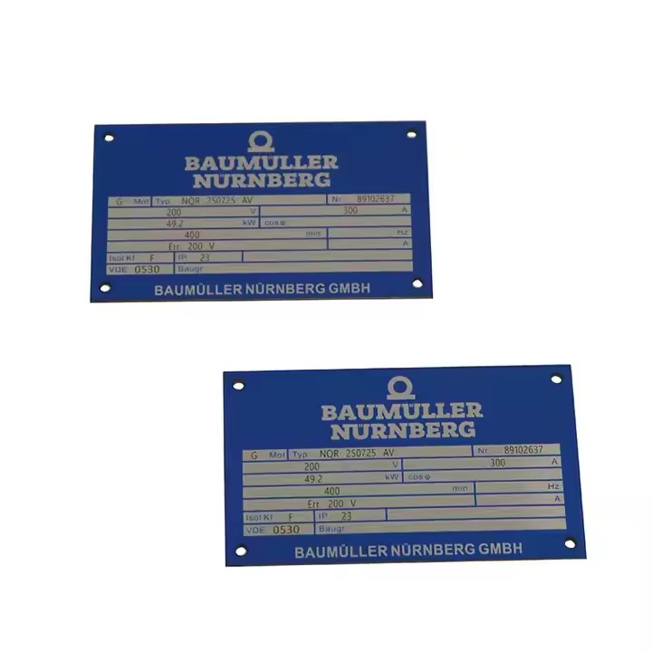 Custom-sized industrial metal tag for equipment labeling