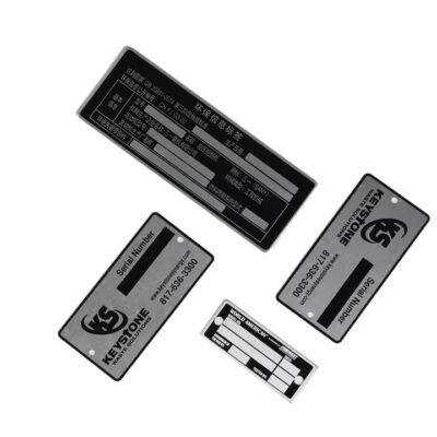 Custom-sized industrial metal tag for equipment labeling