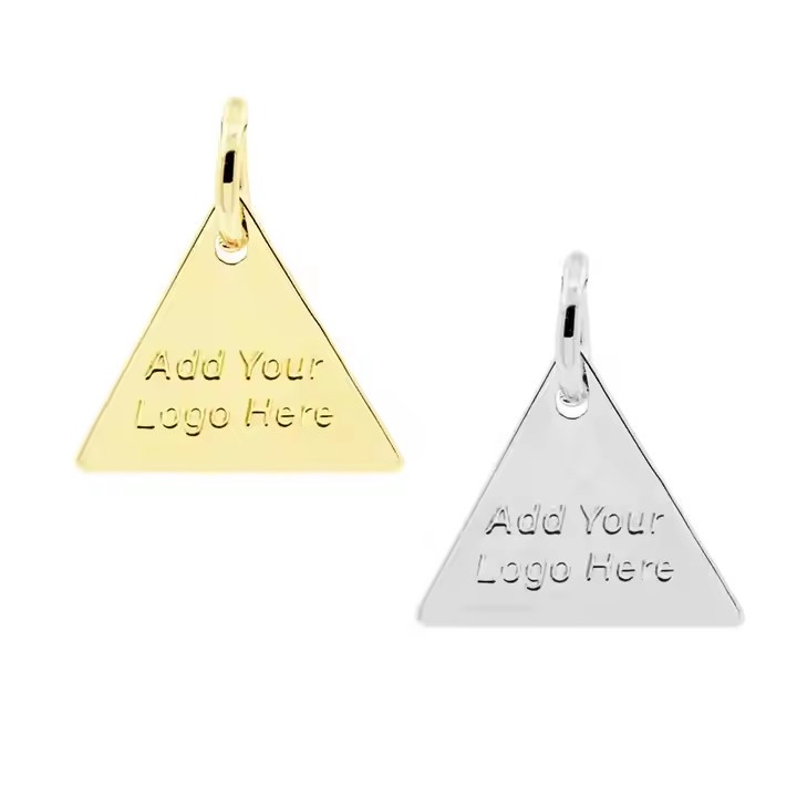 Custom Triangle Metal Tags for Hats and Garment Accessories