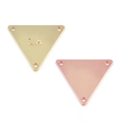 Custom Triangle Metal Tags for Hats and Garment Accessories