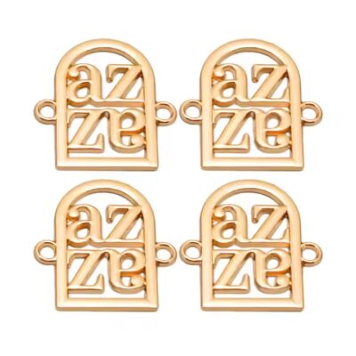 Custom metal tag with engraved logo for handbags and wallets