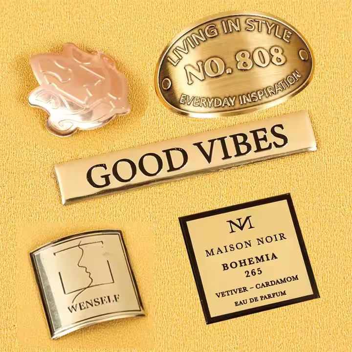 Custom Sculpted Aluminum Logo Label for Product Branding