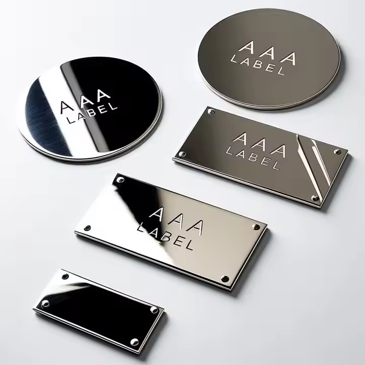 Premium brushed stainless steel tag with engraved details