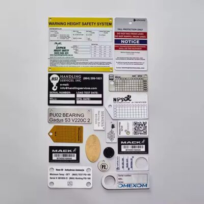Custom new design industrial metal label for machine identification