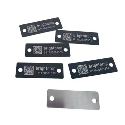 Custom engraved serial number metal barcode label for industrial use