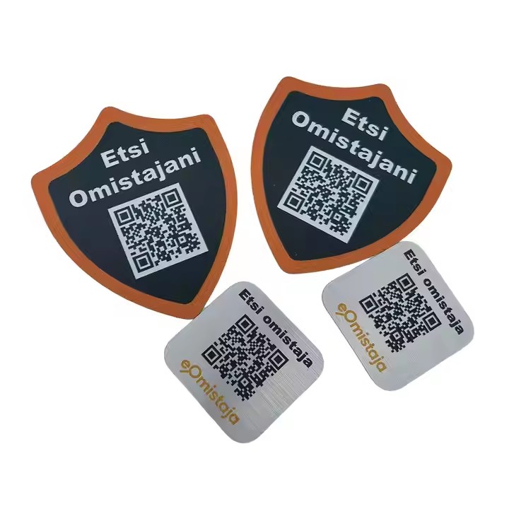 Custom engraved serial number metal barcode label for industrial use