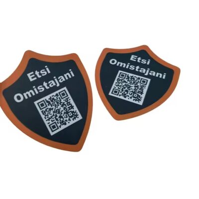 Custom engraved serial number metal barcode label for industrial use