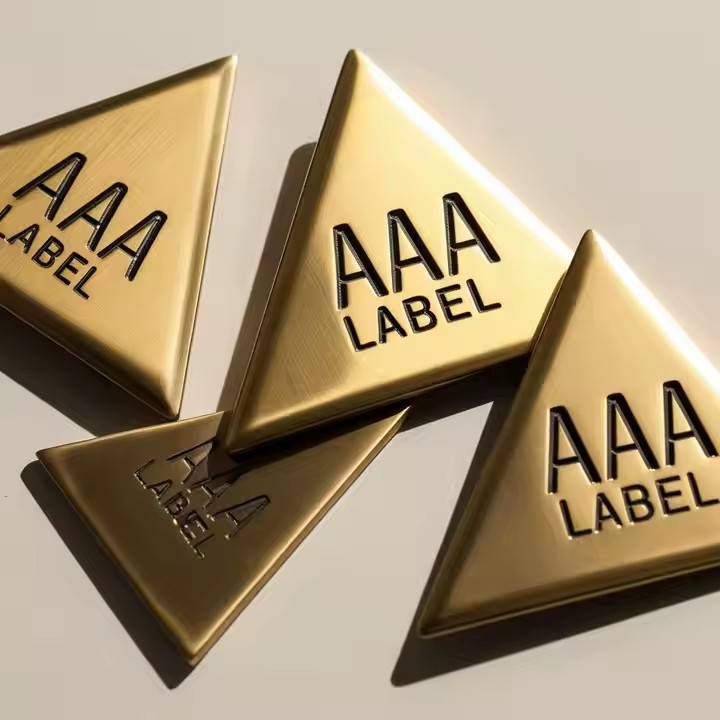 Premium custom stainless steel tag with engraved logo and text