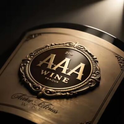 Custom durable waterproof metal label for wine bottles

