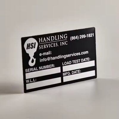 Custom industrial warning label metal tag for machinery safety