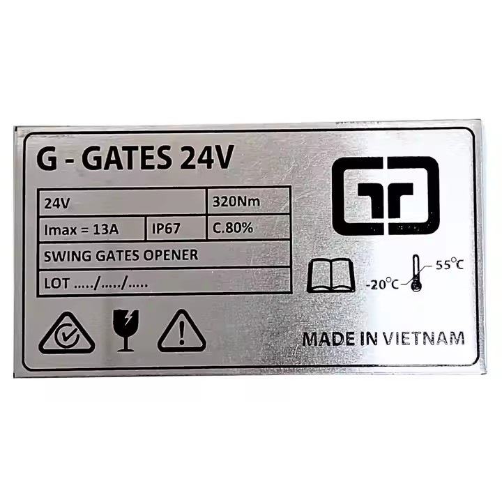 Custom stainless steel metal tag with engraved logo for industrial use