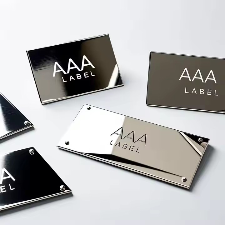 Deep laser engraved stainless steel tag with custom marking