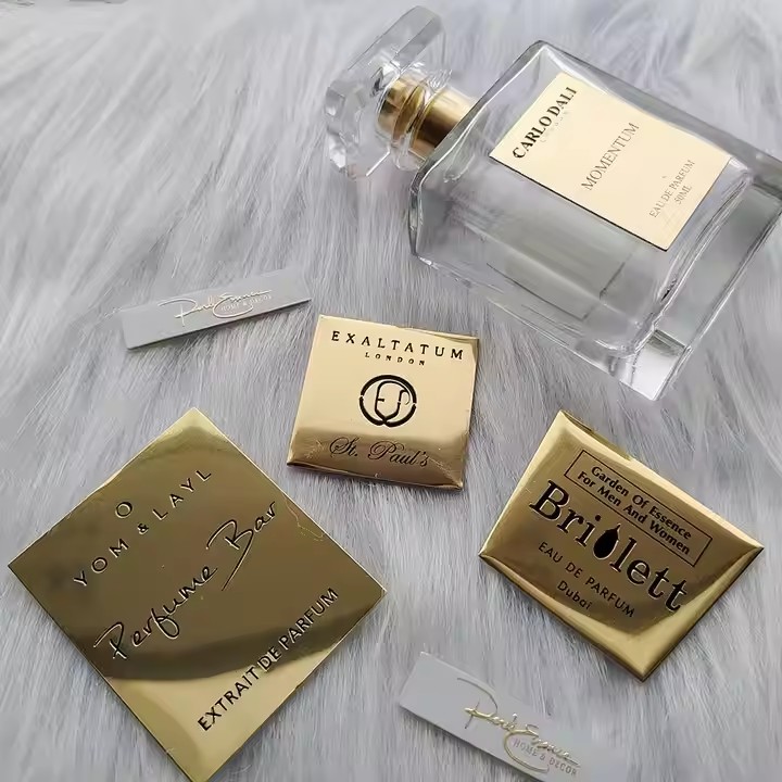 Custom Embossed Aluminum Label for Luxury Perfume Bottles