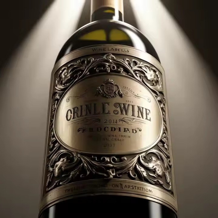 Durable engraved metal tags for champagne bottle branding