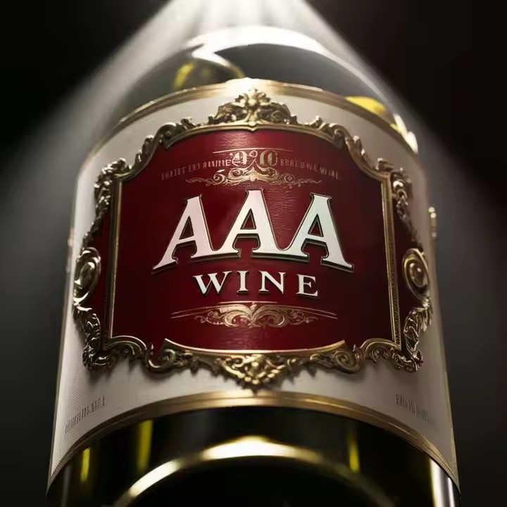 Custom self-adhesive embossed metal label for luxury wine bottles