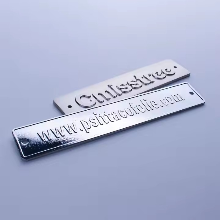 Reflective Concave Mirror Aluminum Label with Custom Logo