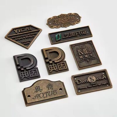 Custom 3D Brass Engraved Die-Cast Metal Label for Luxury Crafts
