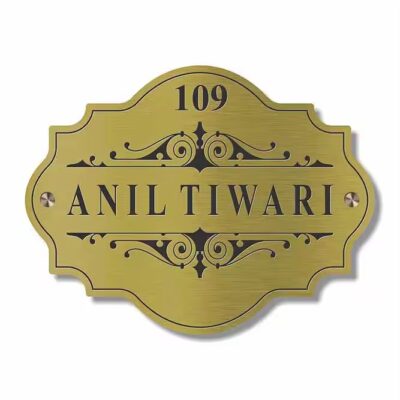 Custom brass door nameplate for office and industrial use