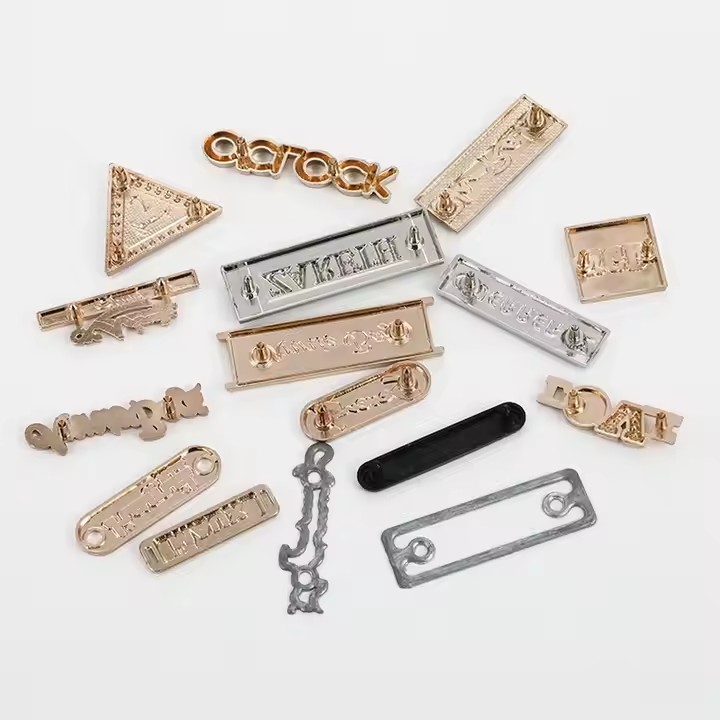 Custom engraved metal tag for garments and shoes