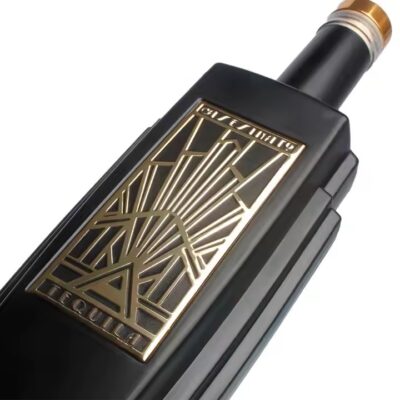 Custom metal adhesive label for luxury perfume and wine bottles