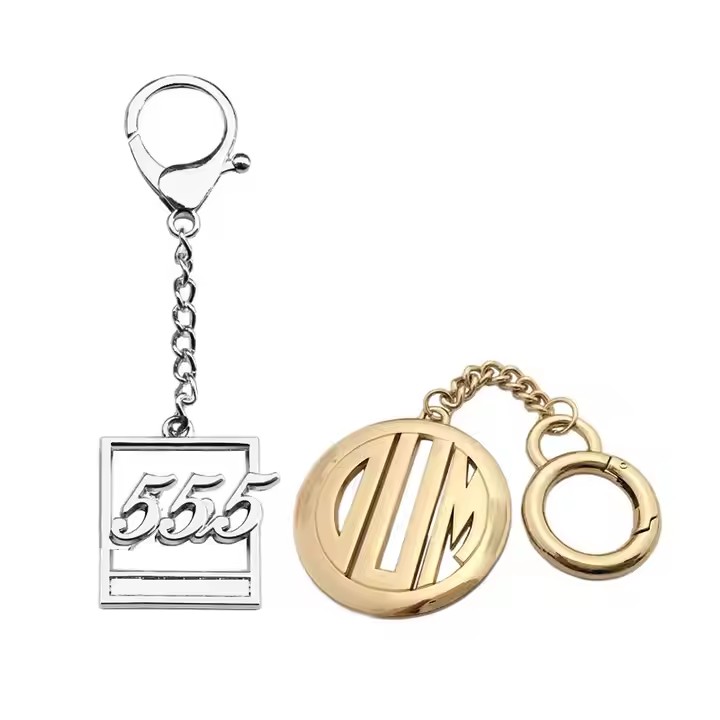 Custom metal bag label tag with hook chain for handbags and luggage
