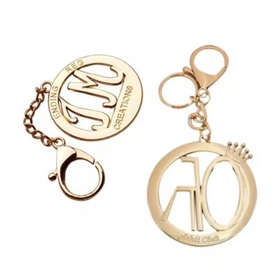 Custom metal bag label tag with hook chain for handbags and luggage