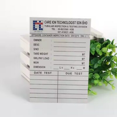 Laser Cut Industrial Metal Tag for Equipment and Machinery Labeling