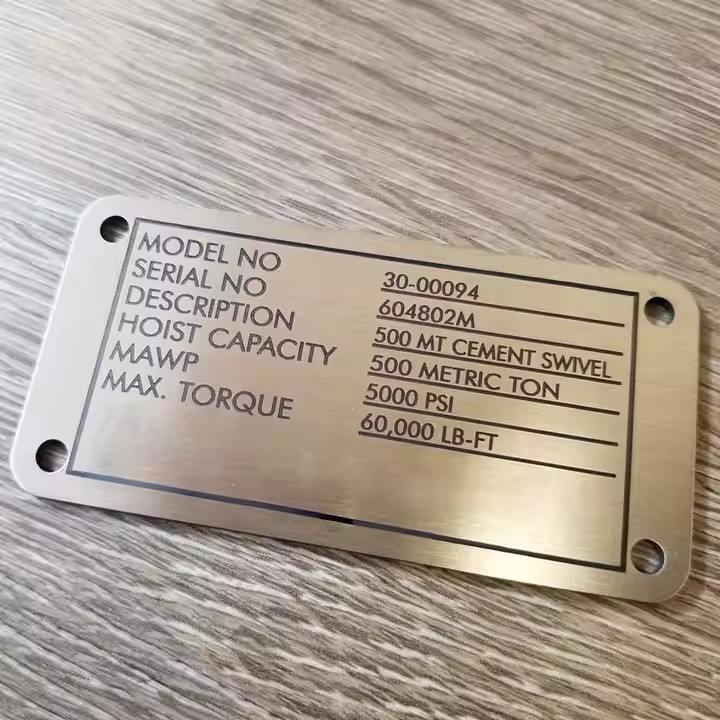 Laser Cut Industrial Metal Tag for Equipment and Machinery Labeling