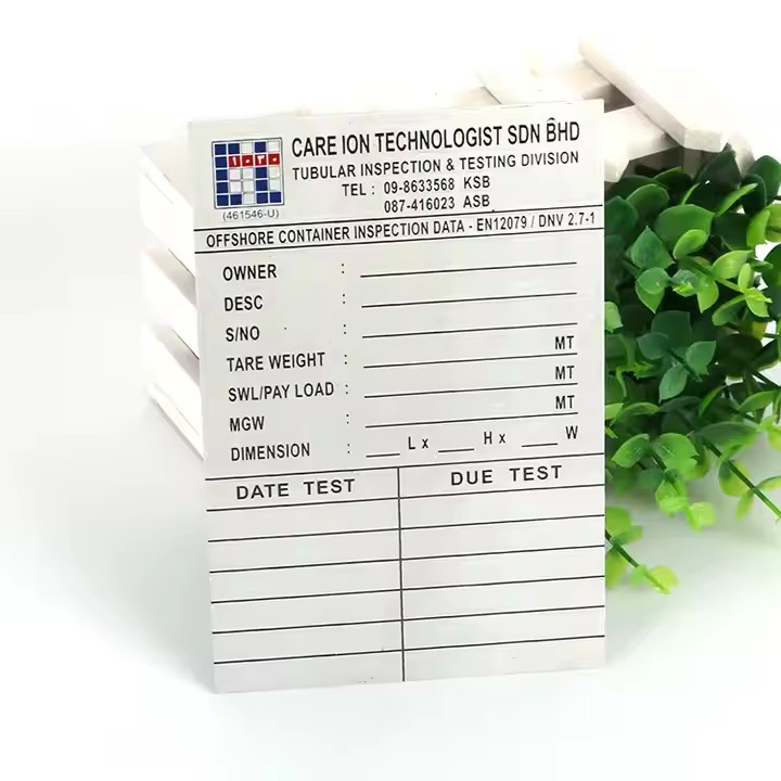 Laser Cut Industrial Metal Tag for Equipment and Machinery Labeling
