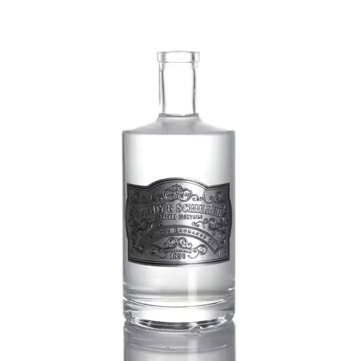 Custom Luxury Adhesive Metal Vodka Bottle Label