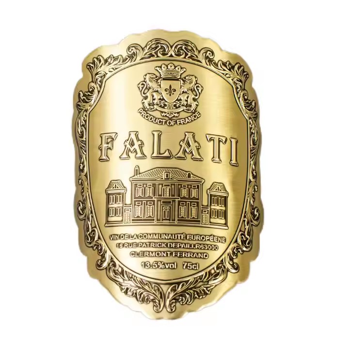 Custom 3D Embossed Metal Wine Label Aluminum Tag