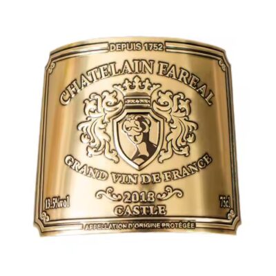Custom 3D Embossed Metal Wine Label Aluminum Tag