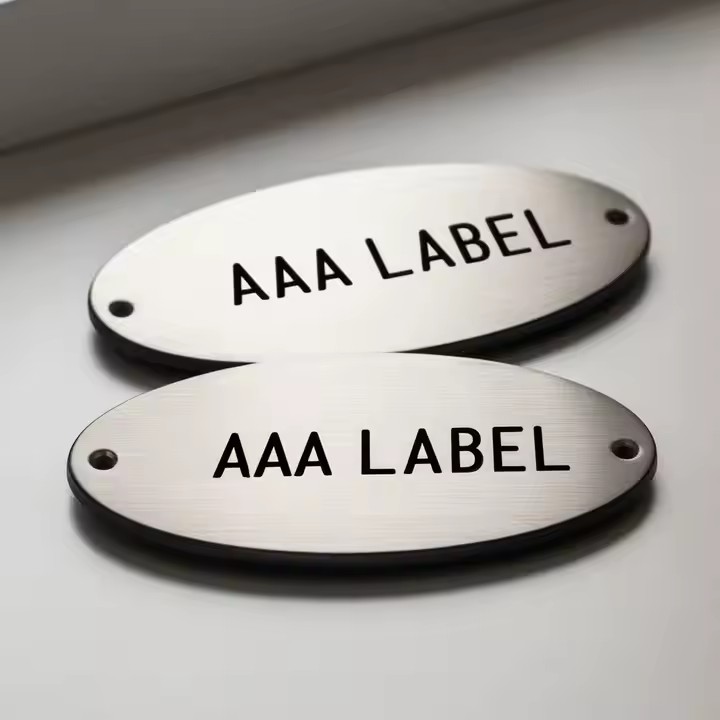 Custom high-quality stainless steel label with engraved logo