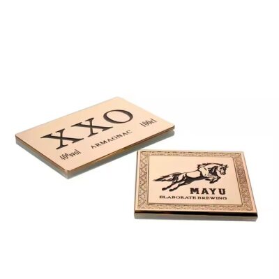 Custom metal adhesive labels for wine and drink bottles