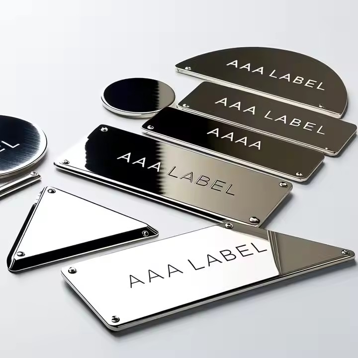 Custom high-end decorative stainless steel label for branding