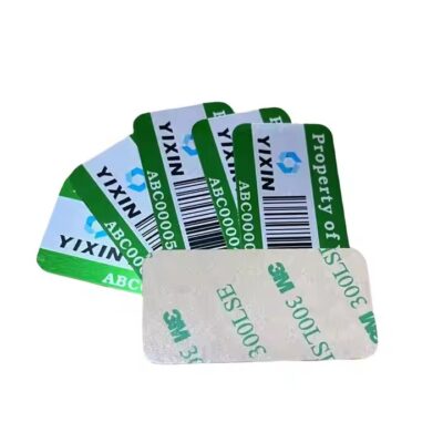 Custom indoor metal barcode label with 3M adhesive backing
