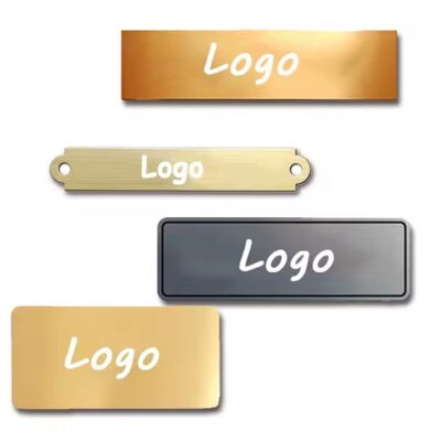 Adhesive stainless steel metal badge label with custom logo