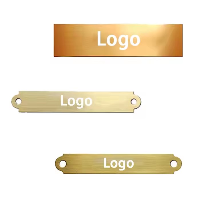 Adhesive stainless steel metal badge label with custom logo